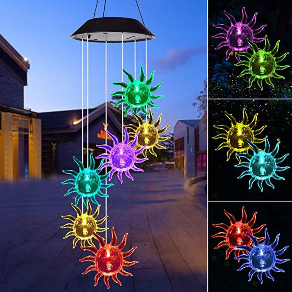LED Solar-Powered Wind Chime Lights