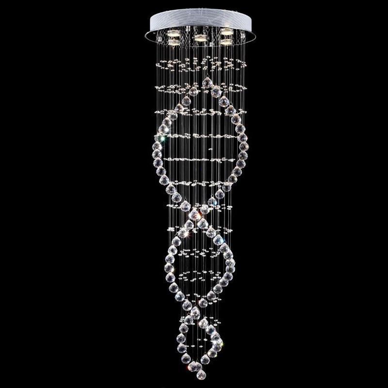 Modern LED Double-Spiral Crystal Chandelier