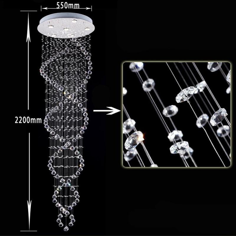 Modern LED Double-Spiral Crystal Chandelier