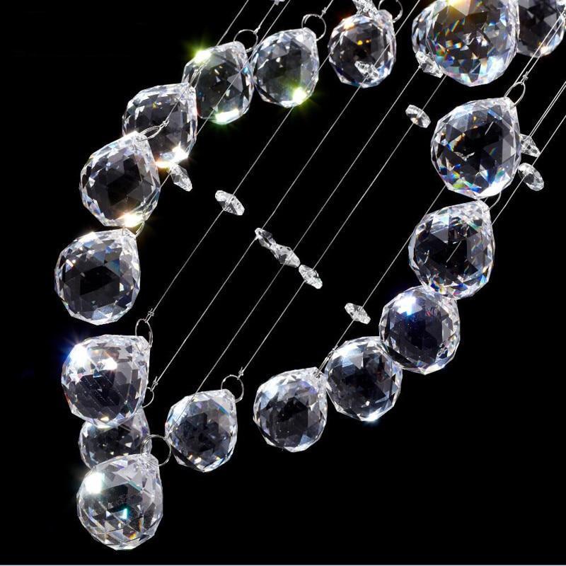 Modern LED Double-Spiral Crystal Chandelier
